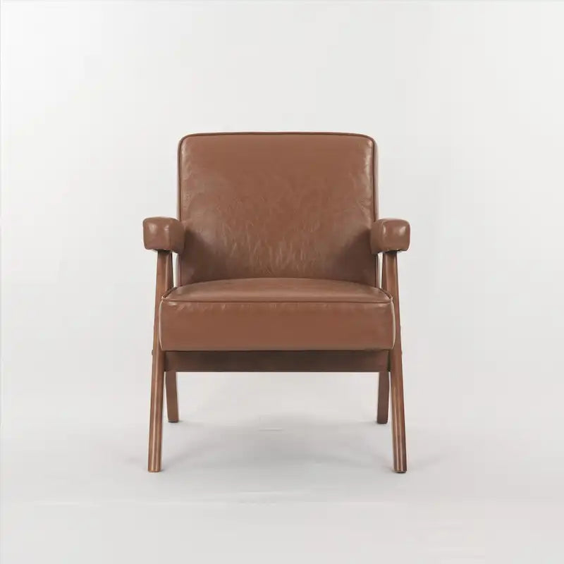 Chaise de détente en bois massif avec coussins et accoudoirs pour salon ou chambre à coucher