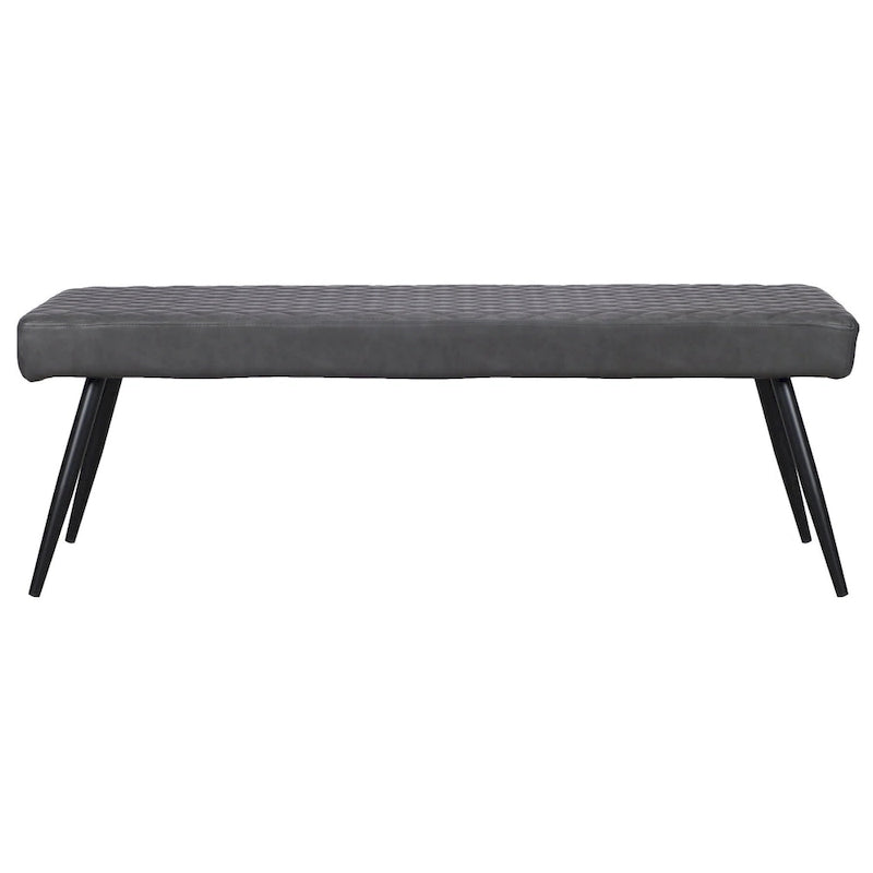 Banc de salle à manger capitonné en similicuir gris foncé et noir 54 po - 53,54 po x 18,7 po x 16,54 po