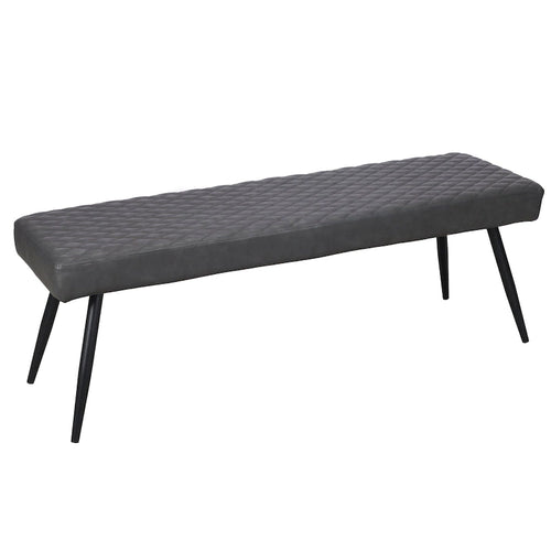 Banc de salle à manger capitonné en similicuir gris foncé et noir 54 po - 53,54 po x 18,7 po x 16,54 po