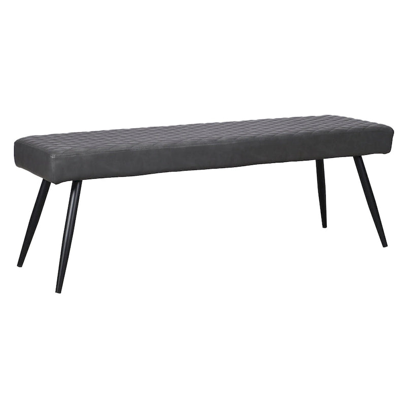 Banc de salle à manger capitonné en similicuir gris foncé et noir 54 po - 53,54 po x 18,7 po x 16,54 po