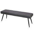 Banc de salle à manger capitonné en similicuir gris foncé et noir 54 po - 53,54 po x 18,7 po x 16,54 po
