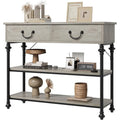Tables consoles avec 2 tiroirs, étagères de rangement