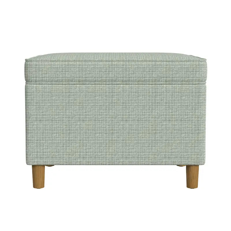 Pouf de rangement, rectangulaire 24 pouces avec couvercle à charnières, tissé vert sauge