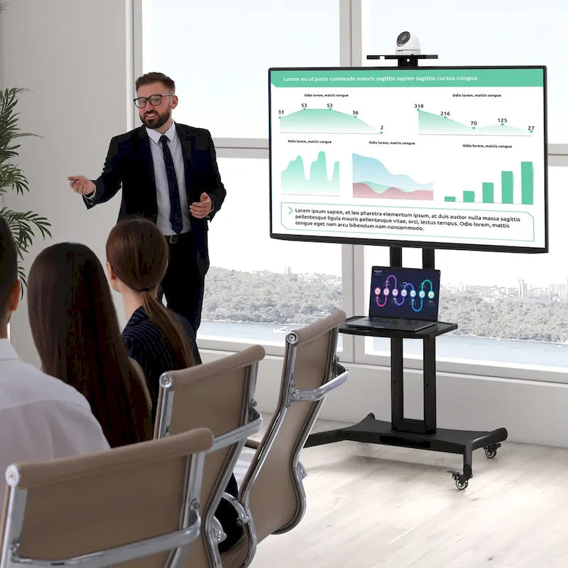 Support TV mobile pour téléviseurs à écran plat LCD LED de 32 à 82 pouces jusqu'à 132 lbs