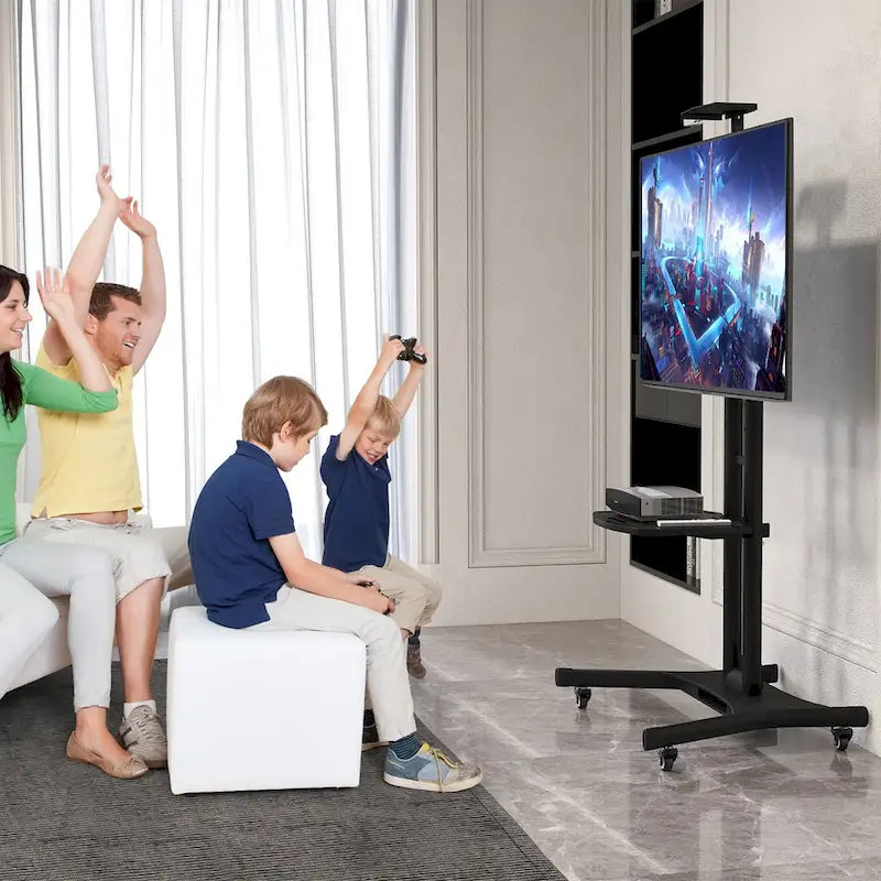 Support TV mobile pour téléviseurs à écran plat LCD LED de 32 à 82 pouces jusqu'à 132 lbs