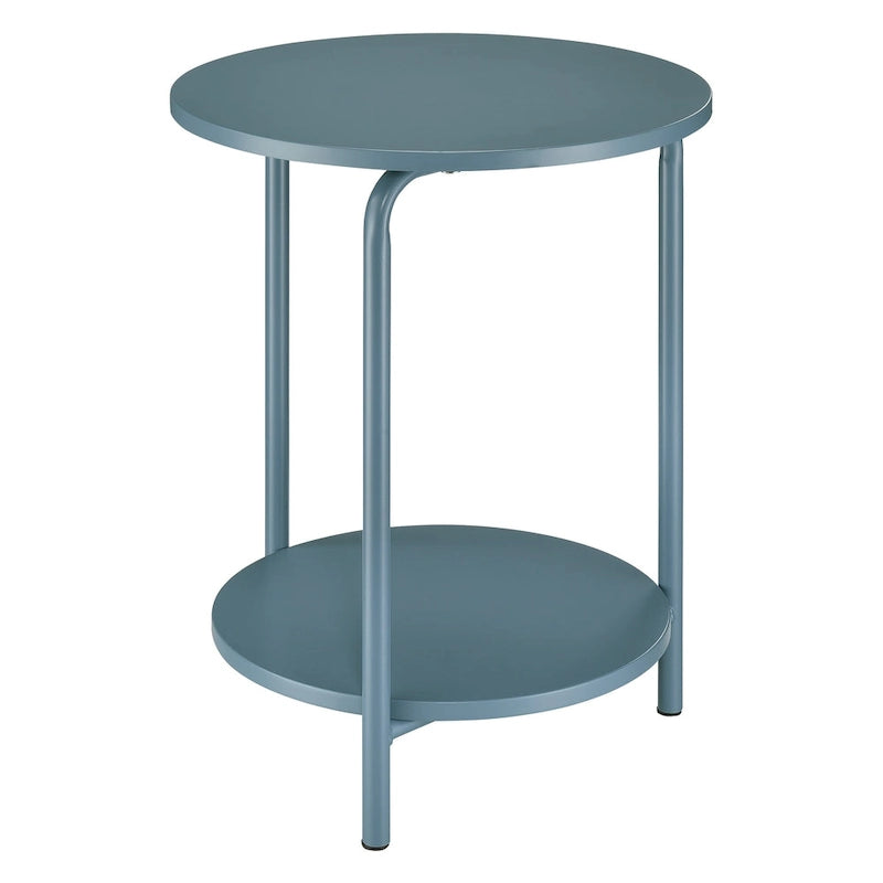 Table d'appoint en métal pour maison et bureau, coloris pierre bleue