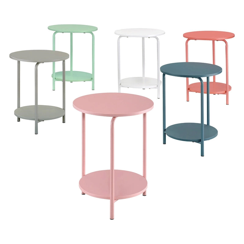 Table d'appoint en métal pour maison et bureau, coloris pierre bleue