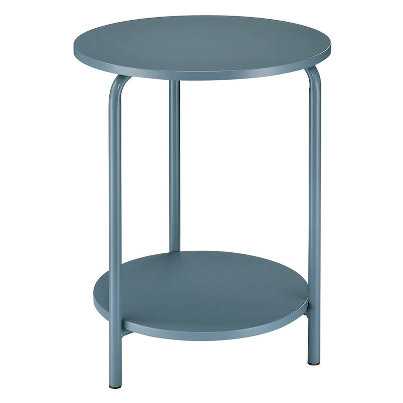 Table d'appoint en métal pour maison et bureau, coloris pierre bleue