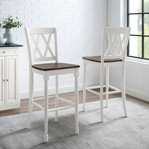 Crosley Shelby 2Pc Bar Stool Set - 18 W x21.75 D x 46.5 H