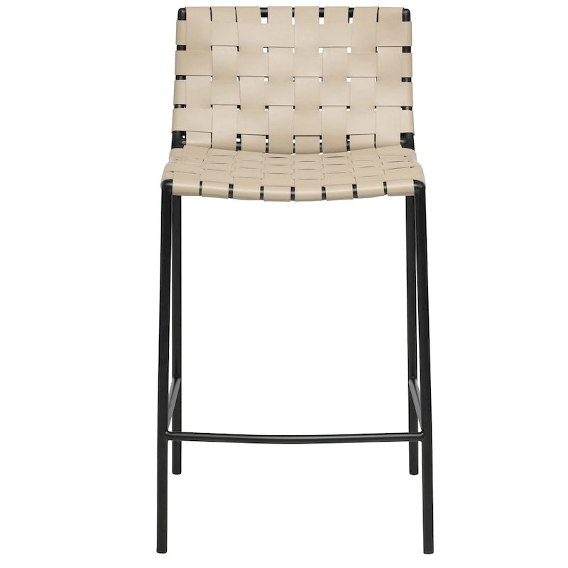 Tabouret de bar en cuir tressé style Mid-Century (26 pouces / 30 pouces) (unité)