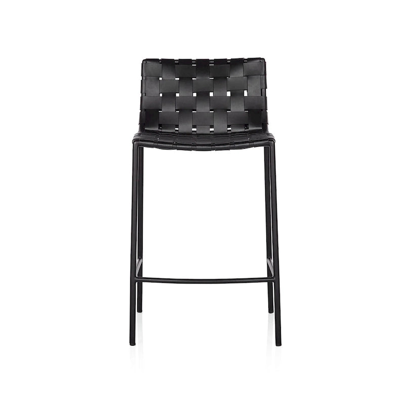 Tabouret de bar en cuir tressé style Mid-Century (26 pouces / 30 pouces) (unité)