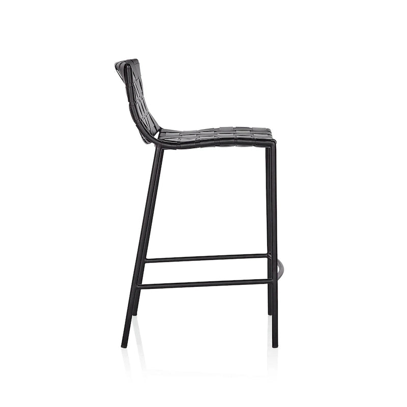 Tabouret de bar en cuir tressé style Mid-Century (26 pouces / 30 pouces) (unité)