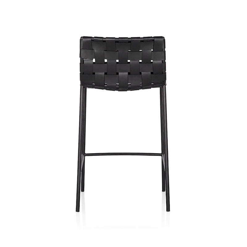 Tabouret de bar en cuir tressé style Mid-Century (26 pouces / 30 pouces) (unité)