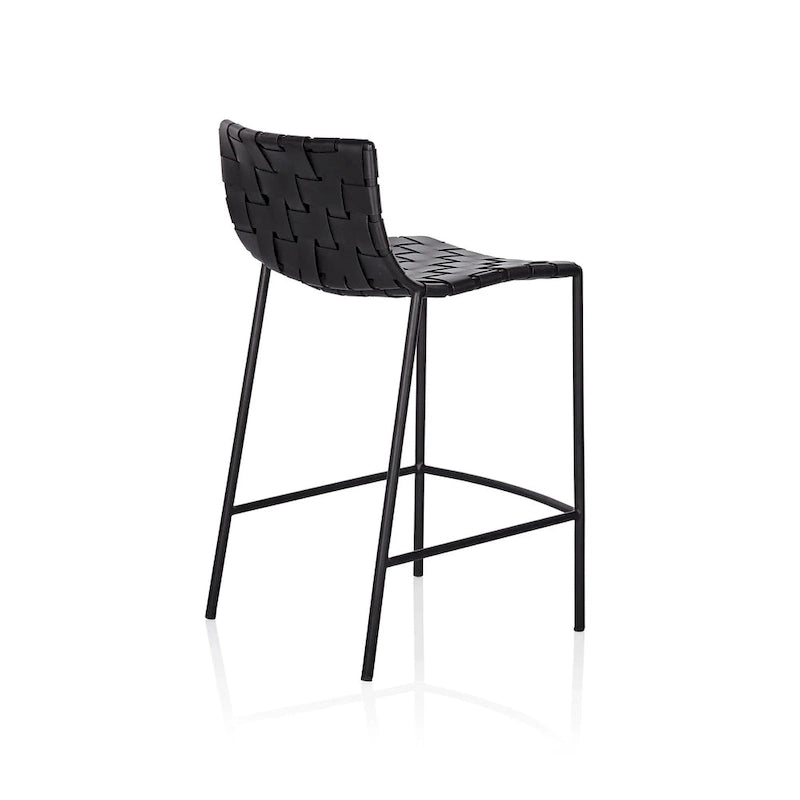 Tabouret de bar en cuir tressé style Mid-Century (26 pouces / 30 pouces) (unité)
