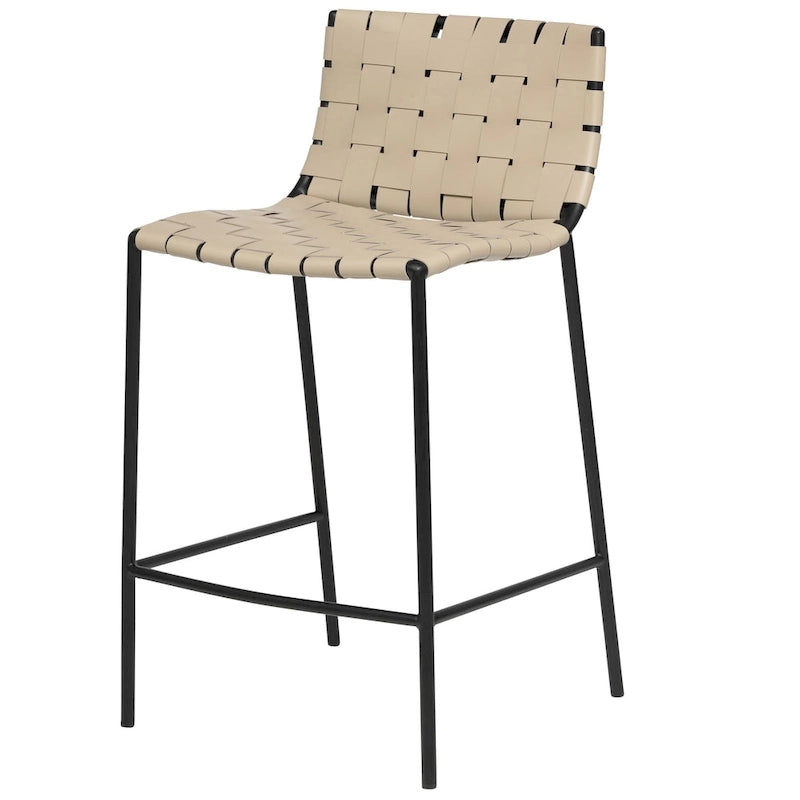 Tabouret de bar en cuir tressé style Mid-Century (26 pouces / 30 pouces) (unité)