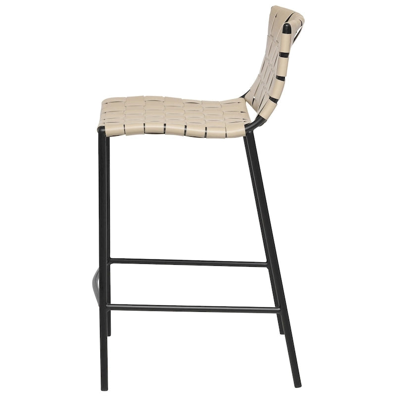 Tabouret de bar en cuir tressé style Mid-Century (26 pouces / 30 pouces) (unité)