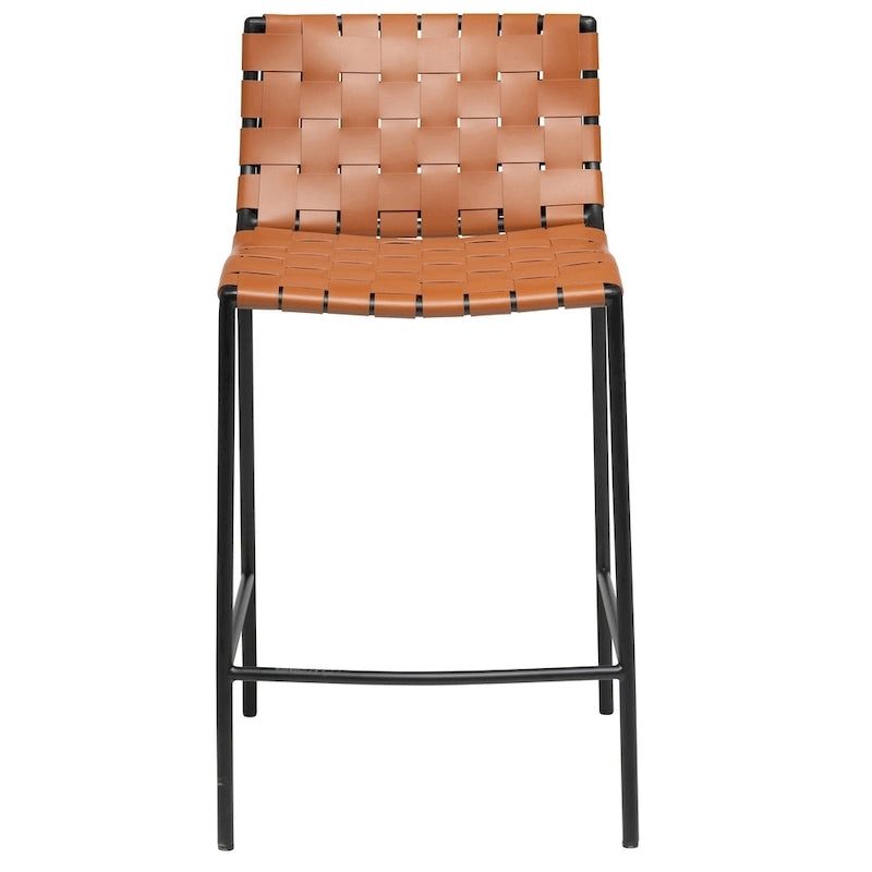 Tabouret de bar en cuir tressé style Mid-Century (26 pouces / 30 pouces) (unité)