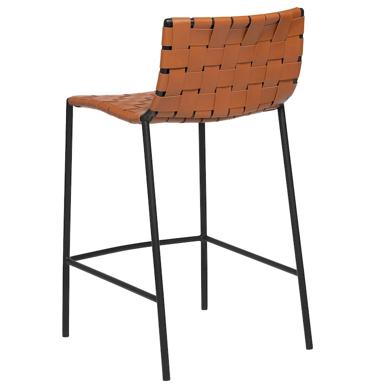 Tabouret de bar en cuir tressé style Mid-Century (26 pouces / 30 pouces) (unité)