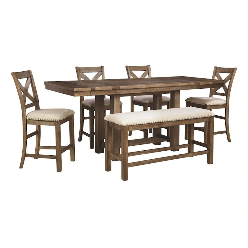 Table haute extensible - Brun grisâtre - 36 L x 86 P x 36 H