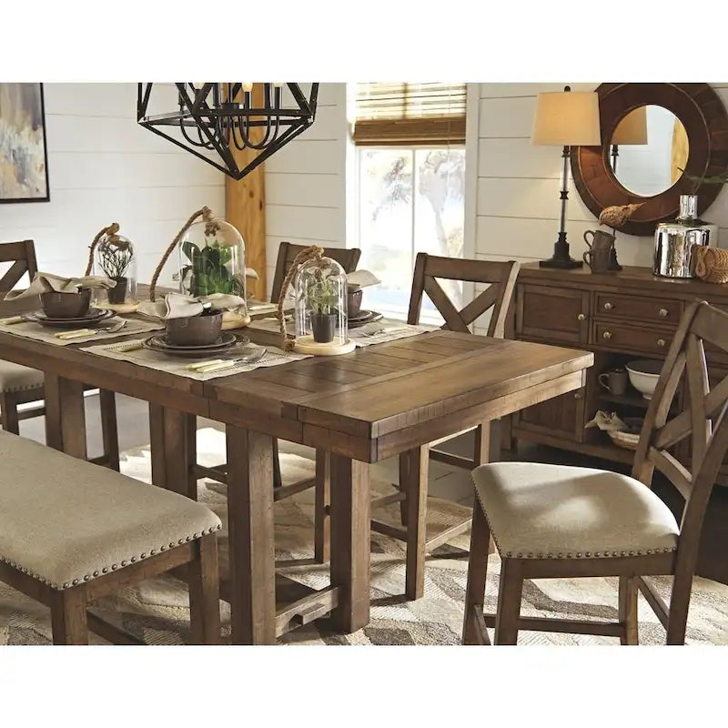Table haute extensible - Brun grisâtre - 36 L x 86 P x 36 H