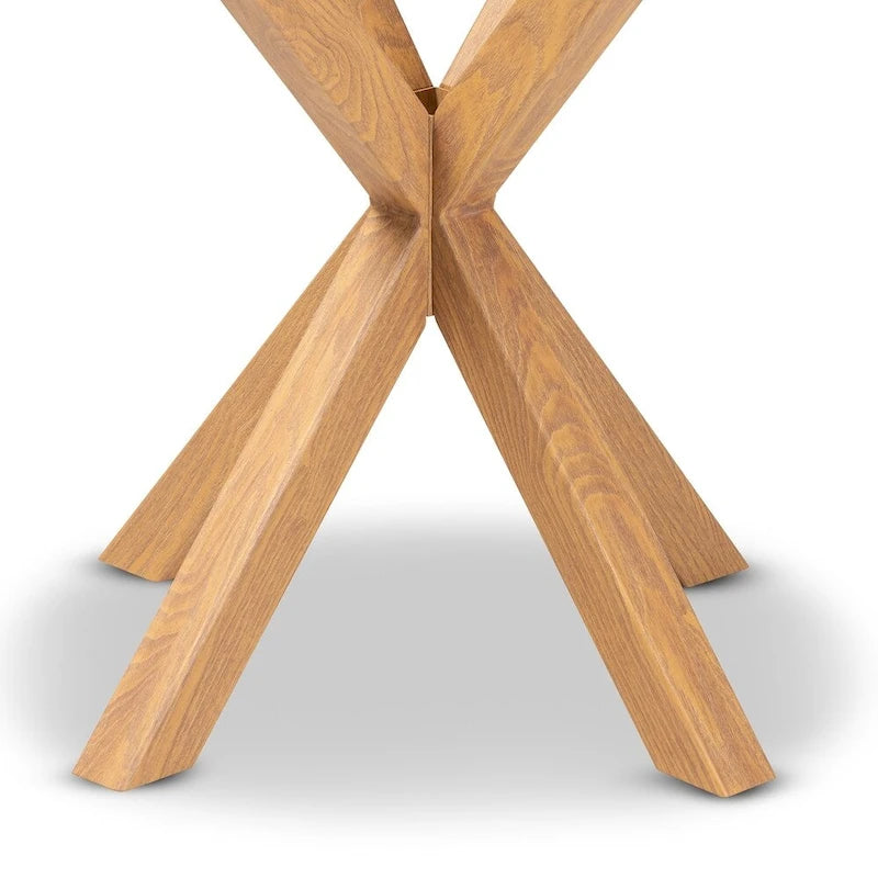 Table de bout en verre et bois