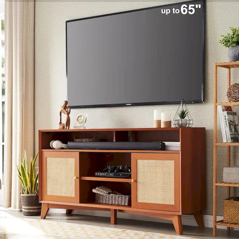 Meuble TV moderne du milieu du siècle, meuble TV haut, console TV