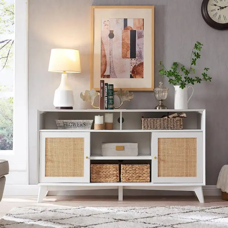 Meuble TV moderne du milieu du siècle, meuble TV haut, console TV