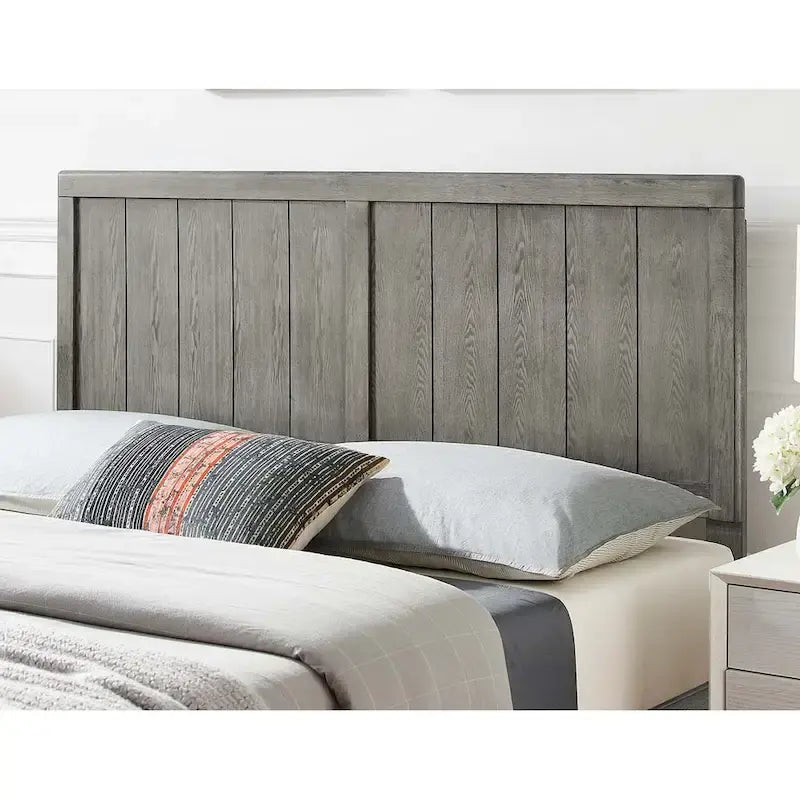Widman Country Style Queen Size Grey Wooden Headboard