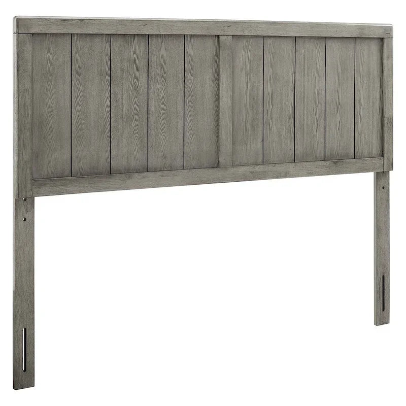 Tête de lit style champêtre pour lit queen en bois gris