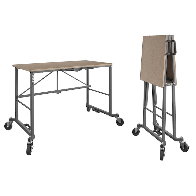 Bureau de travail pliant portable avec plateau en MDF