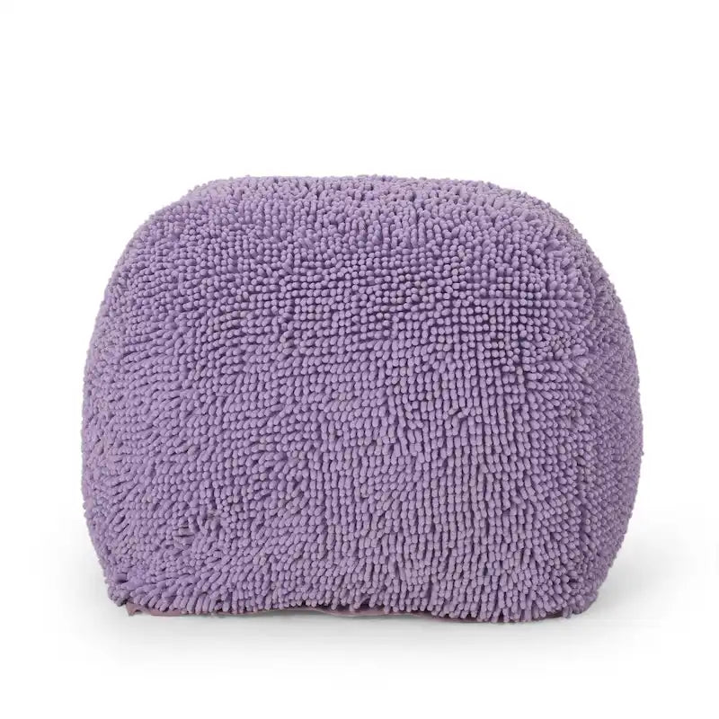 Pouf moderne en chenille microfibre