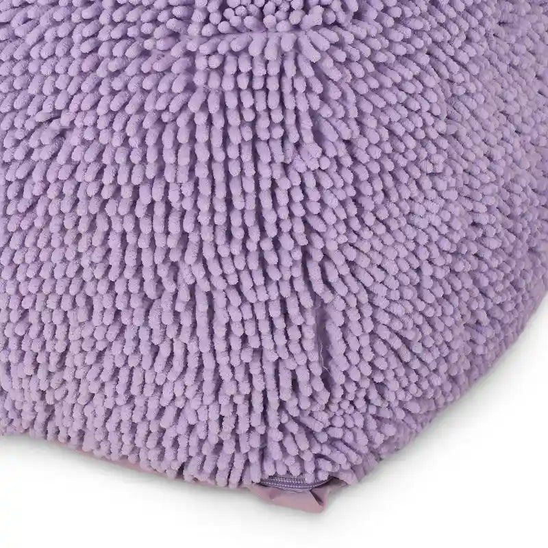 Pouf moderne en chenille microfibre