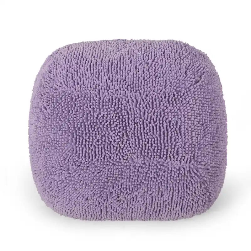 Pouf moderne en chenille microfibre