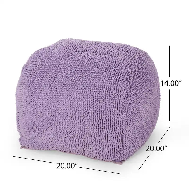 Pouf moderne en chenille microfibre
