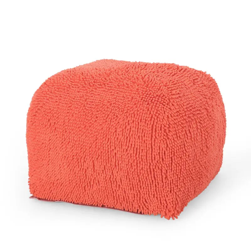 Pouf moderne en chenille microfibre