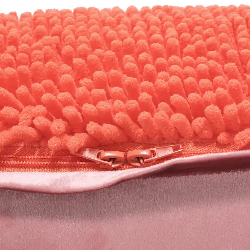Pouf moderne en chenille microfibre