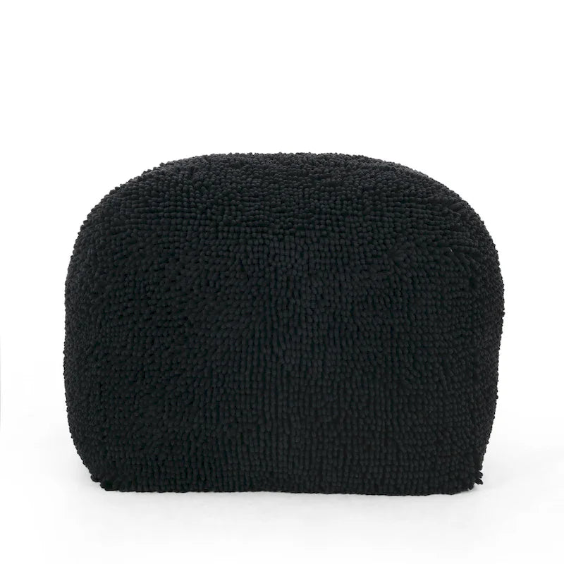Pouf moderne en chenille microfibre