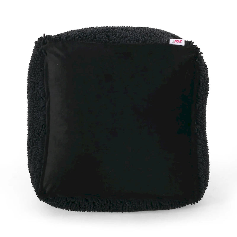 Pouf moderne en chenille microfibre