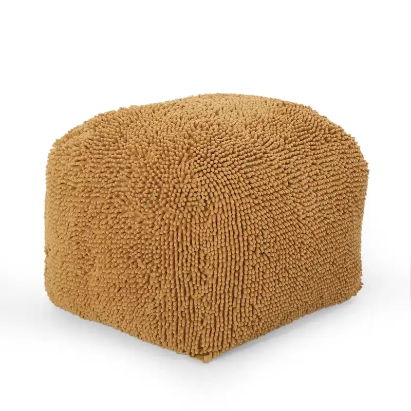 Pouf moderne en chenille microfibre