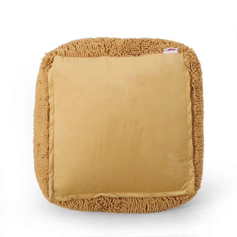 Pouf moderne en chenille microfibre
