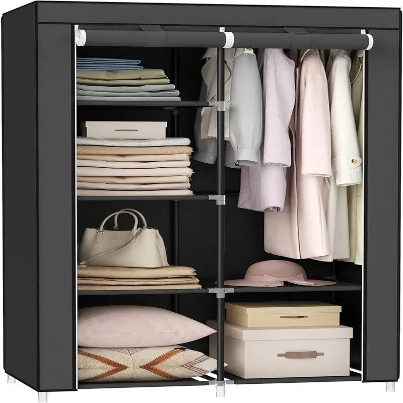 Organisateur de rangement pour vêtements avec 6 étagères - 17,7P x 34,6L x 66,1H