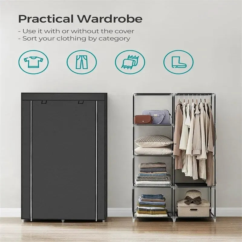 Organisateur de rangement pour vêtements avec 6 étagères - 17,7P x 34,6L x 66,1H