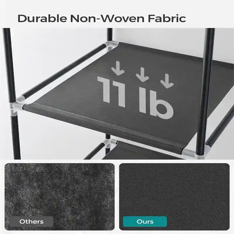 Organisateur de rangement pour vêtements avec 6 étagères - 17,7P x 34,6L x 66,1H