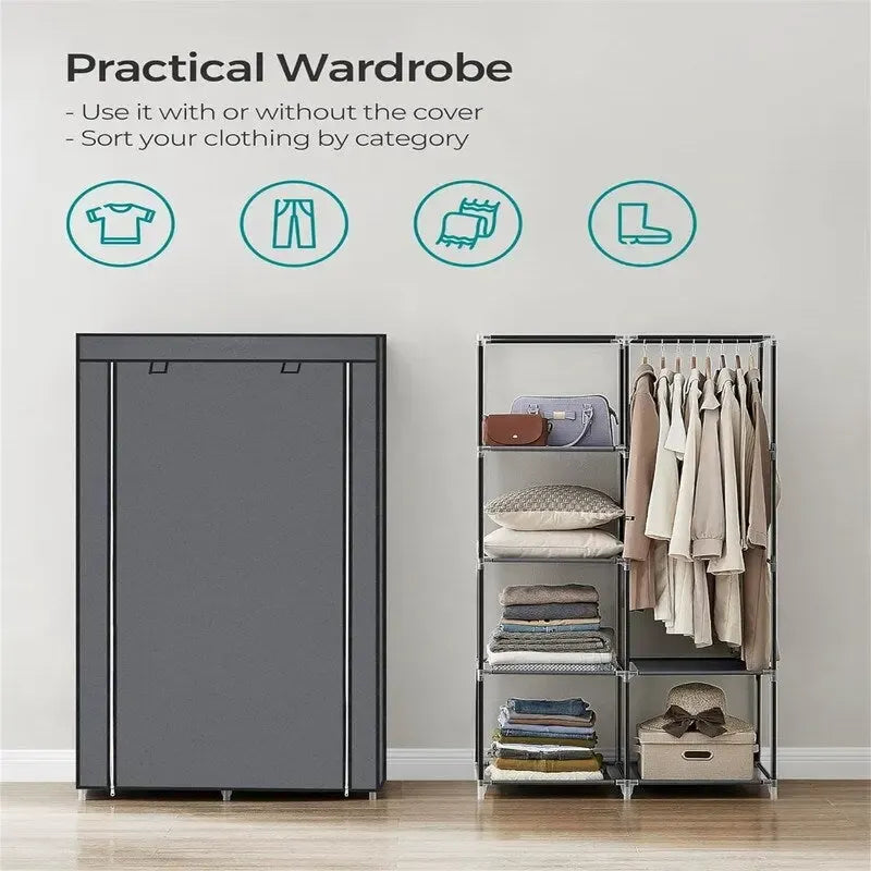 Organisateur de rangement pour vêtements avec 6 étagères - 17,7P x 34,6L x 66,1H