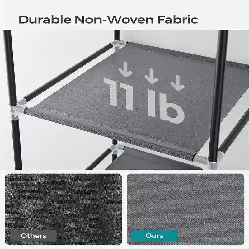 Organisateur de rangement pour vêtements avec 6 étagères - 17,7P x 34,6L x 66,1H