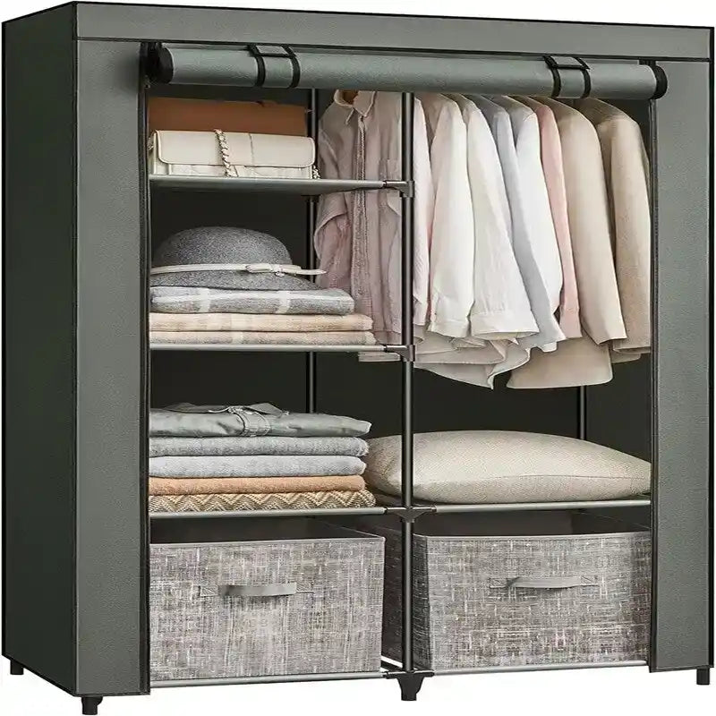 Organisateur de rangement pour vêtements avec 6 étagères - 17,7P x 34,6L x 66,1H