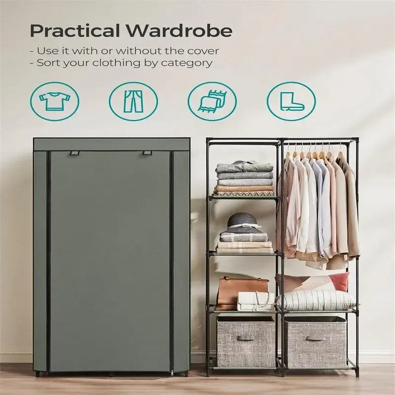 Organisateur de rangement pour vêtements avec 6 étagères - 17,7P x 34,6L x 66,1H