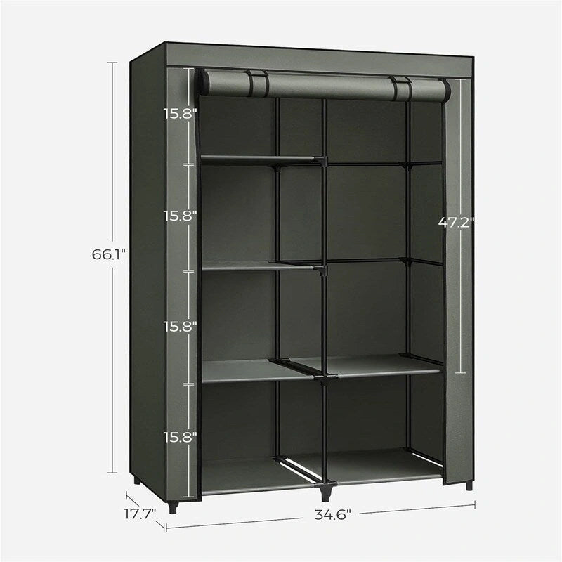 Organisateur de rangement pour vêtements avec 6 étagères - 17,7P x 34,6L x 66,1H