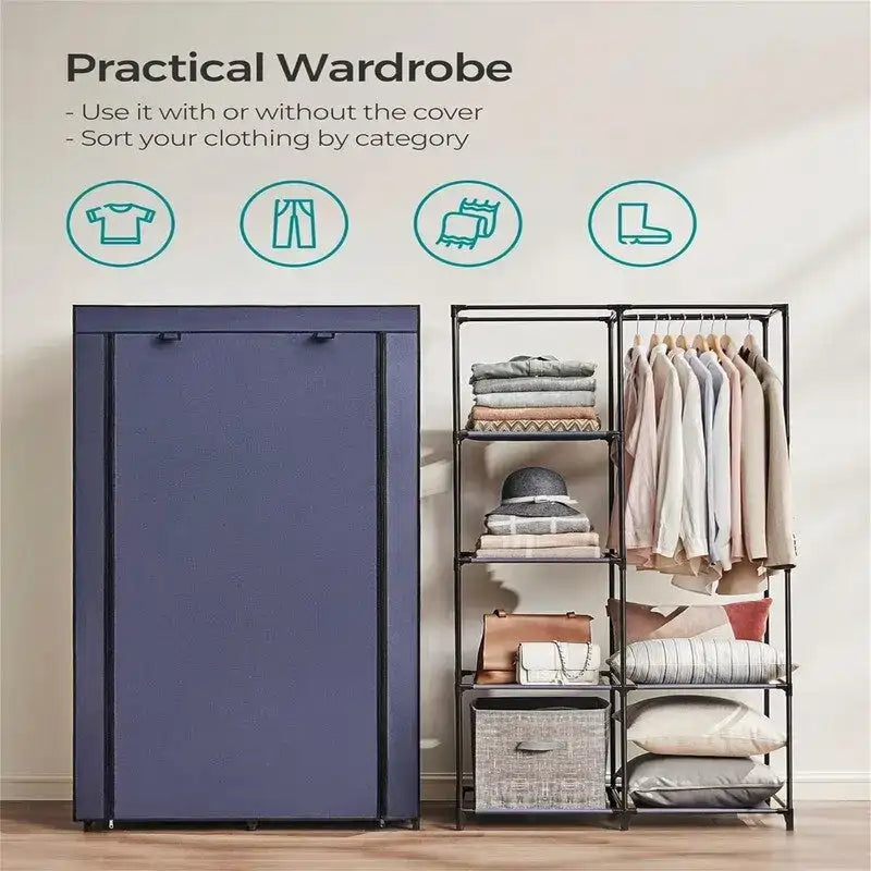 Organisateur de rangement pour vêtements avec 6 étagères - 17,7P x 34,6L x 66,1H
