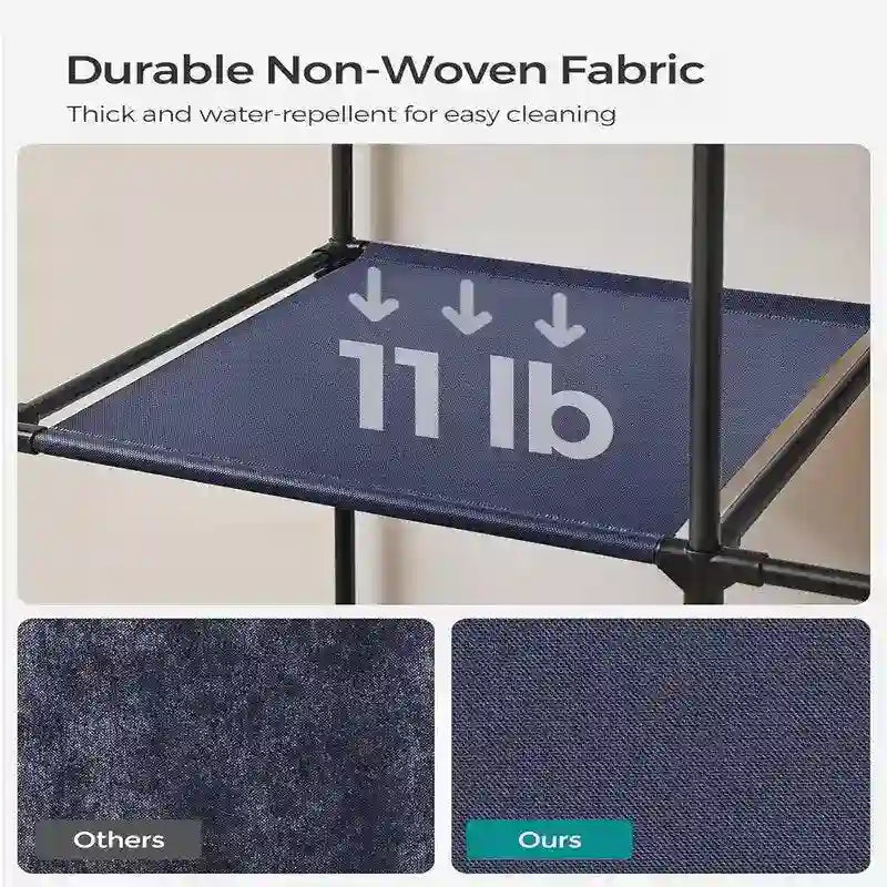 Organisateur de rangement pour vêtements avec 6 étagères - 17,7P x 34,6L x 66,1H